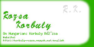 rozsa korbuly business card